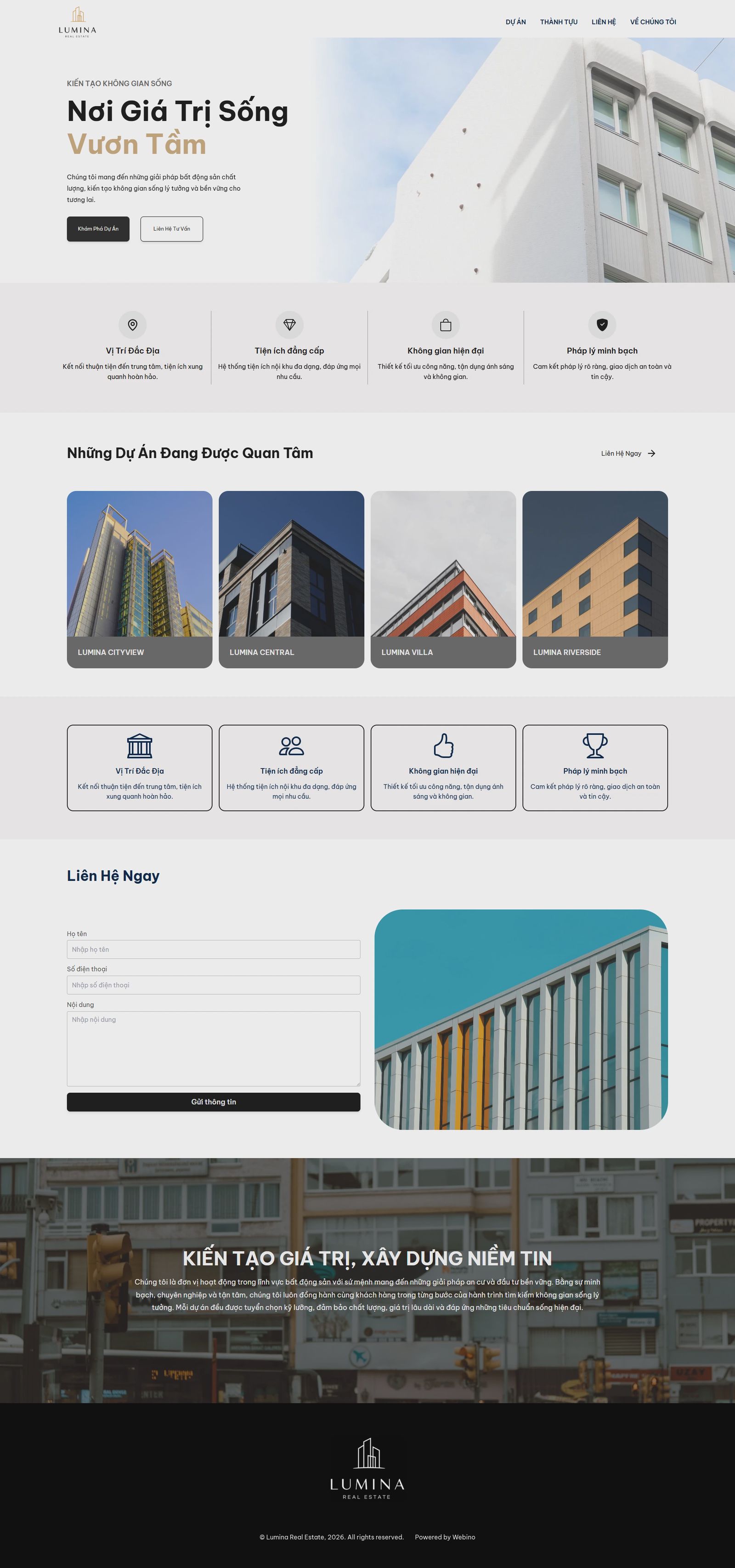 Ảnh xem trước giao diện Lumina Real Estate