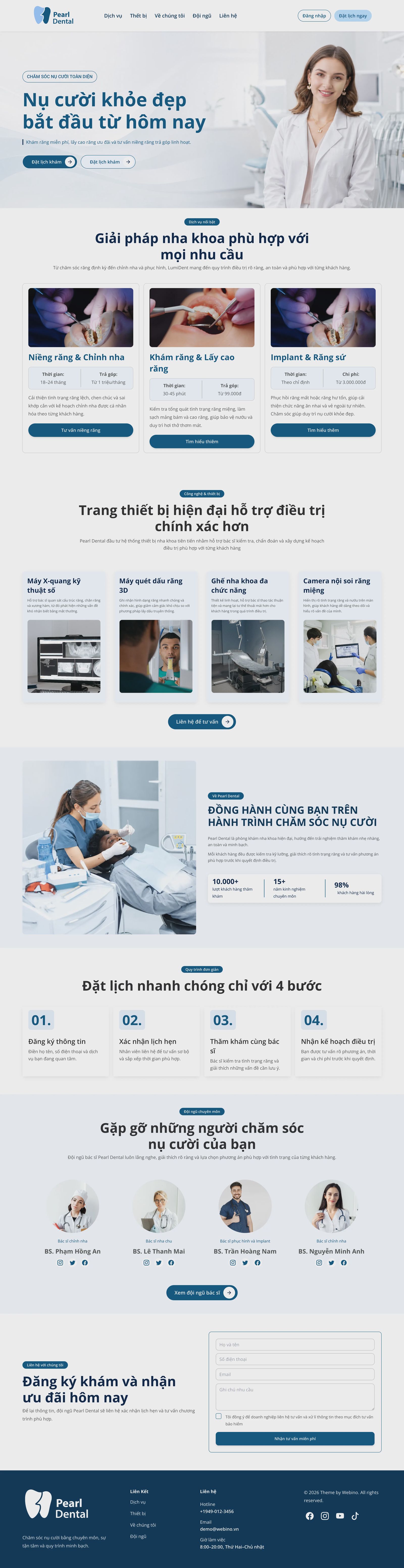 Ảnh xem trước giao diện Pearl Dental