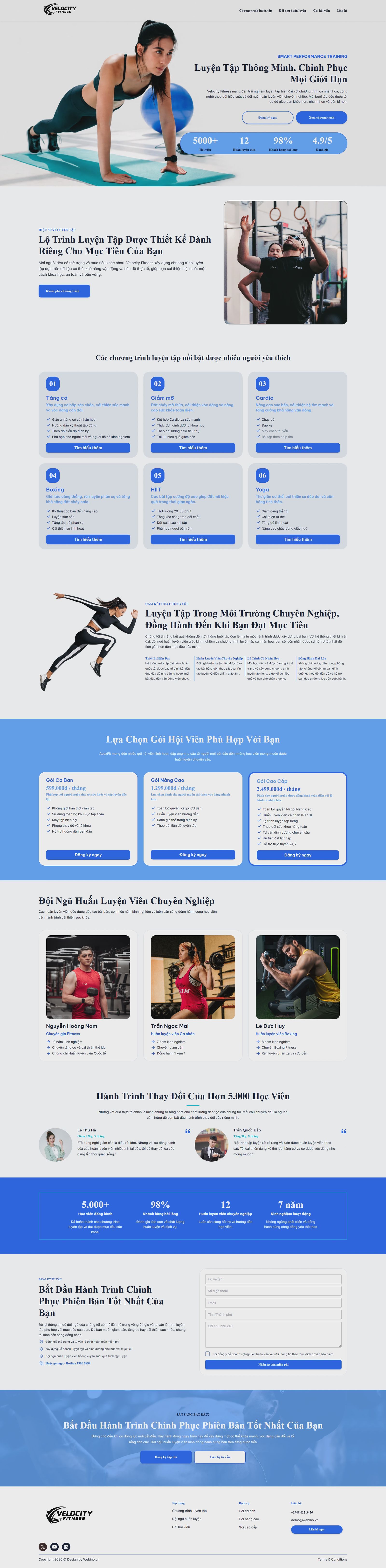 Ảnh xem trước giao diện Velocity Fitness
