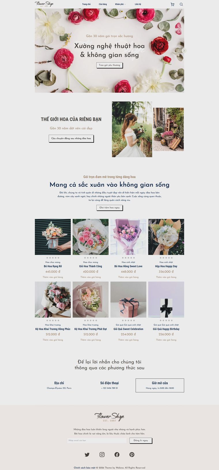Ảnh xem trước giao diện Flower Shop V2D