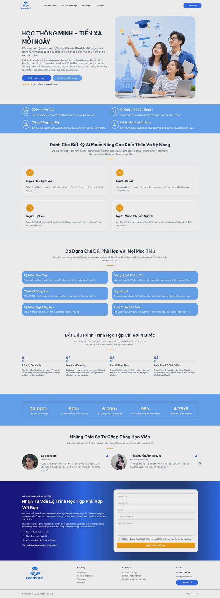 Ảnh xem trước giao diện LearnHub
