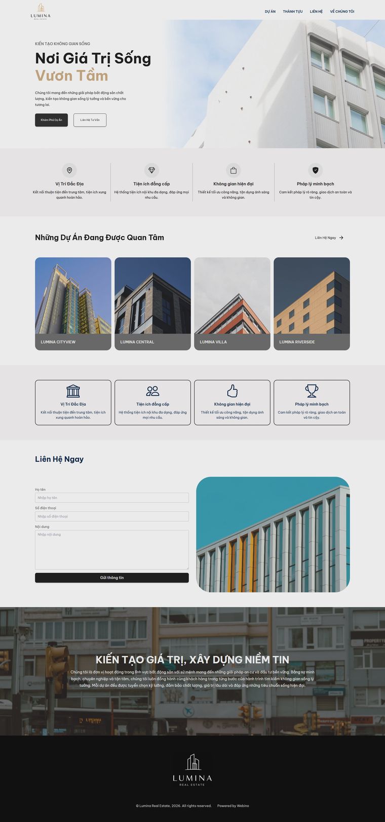 Ảnh xem trước giao diện Lumina Real Estate