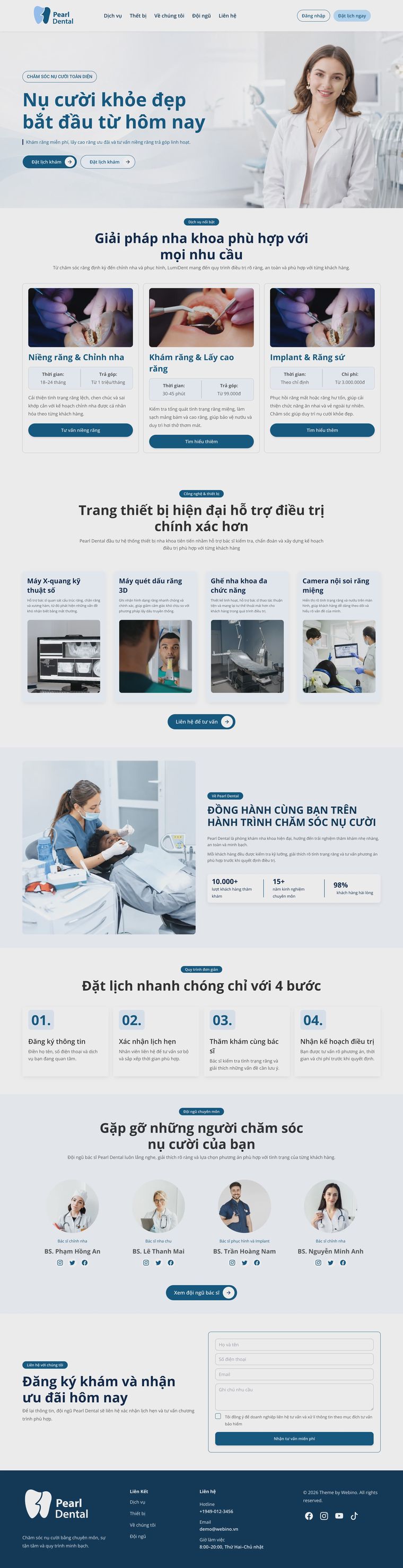 Ảnh xem trước giao diện Pearl Dental