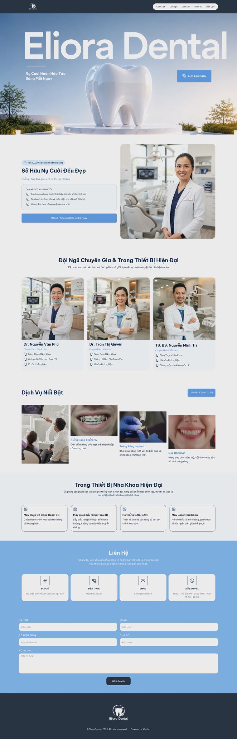 Ảnh xem trước giao diện Eliora Dental