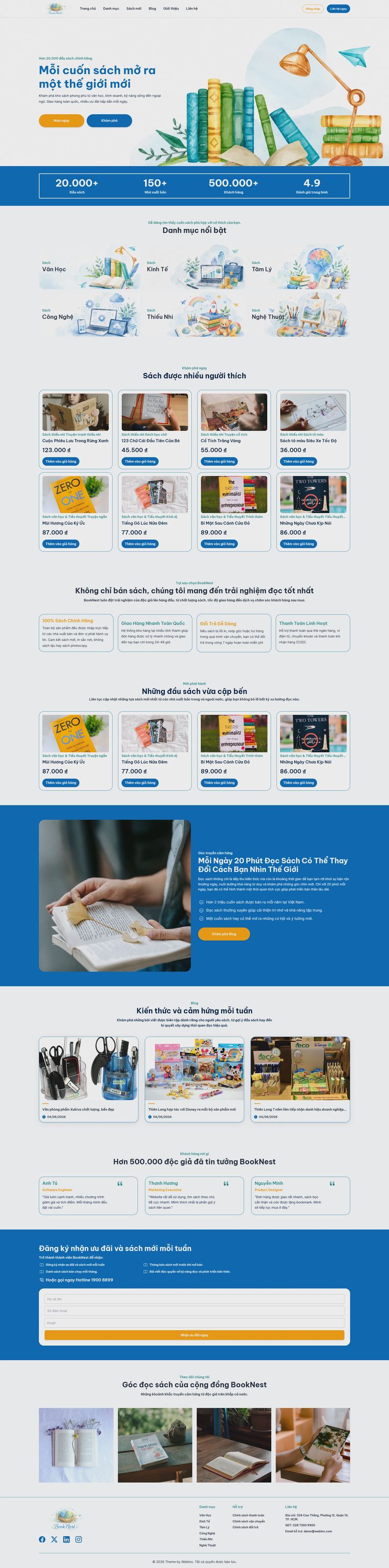 Ảnh xem trước giao diện BookNest