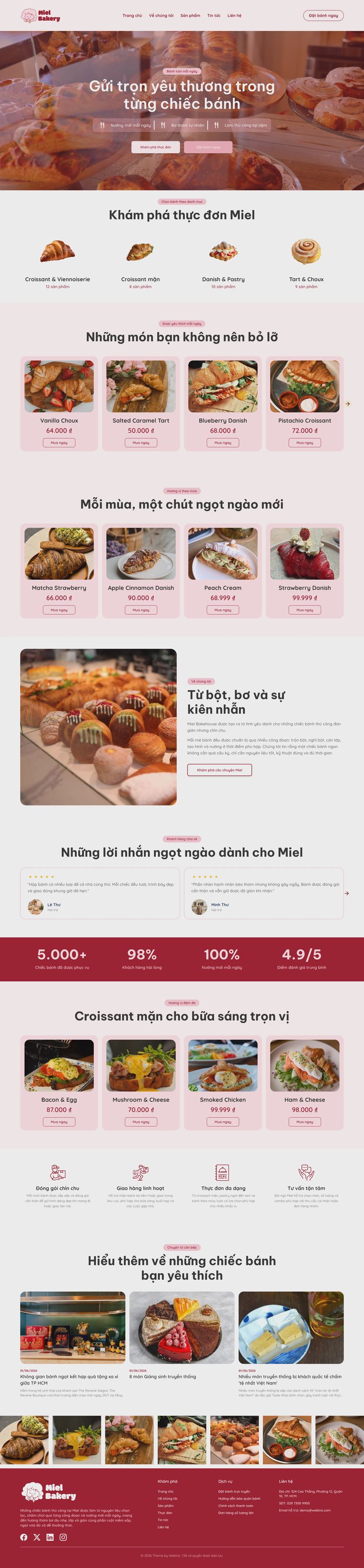 Ảnh xem trước giao diện Miel Bakery
