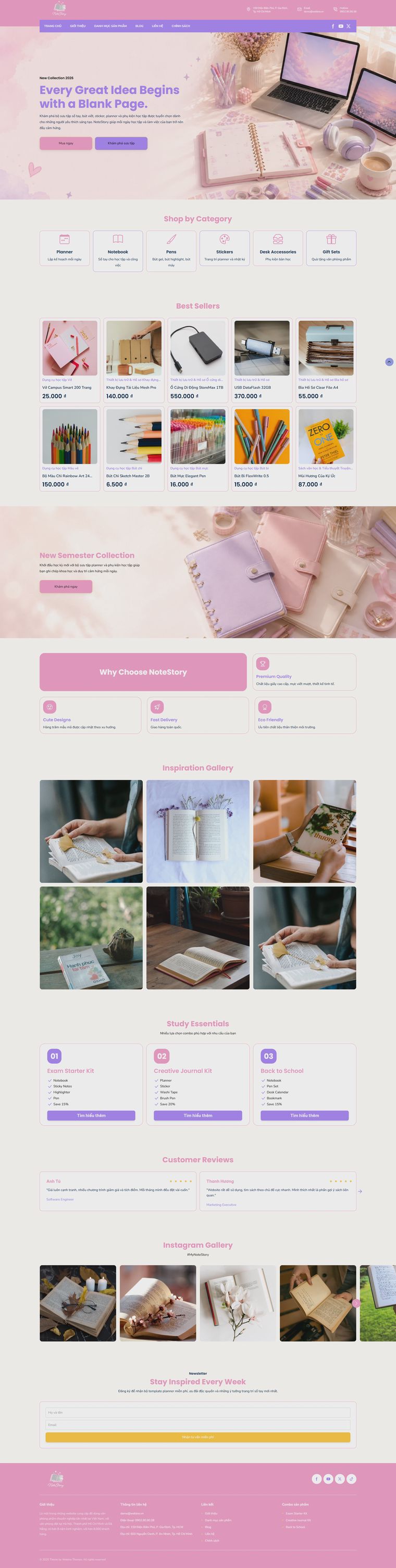 Ảnh xem trước giao diện NoteStory